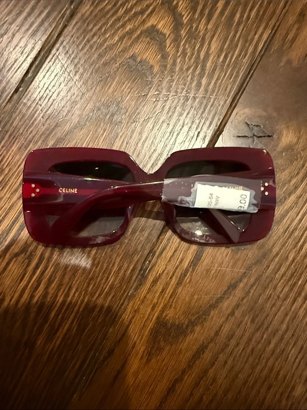 Celine Oversized Square Sunglasses - Burgundy Red Frame